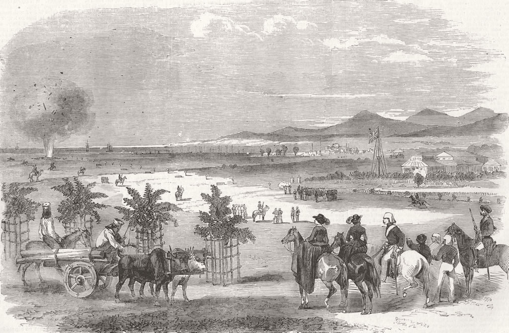 PAKISTAN. Rifle practice in Kurrachee in Sindh 1856 old antique print picture